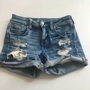 Lace next level denim midi short